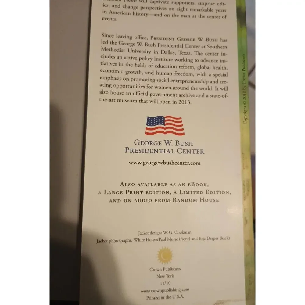 George W. Bush Book - Decision Points 2010 Limited Edition Hardcover Book